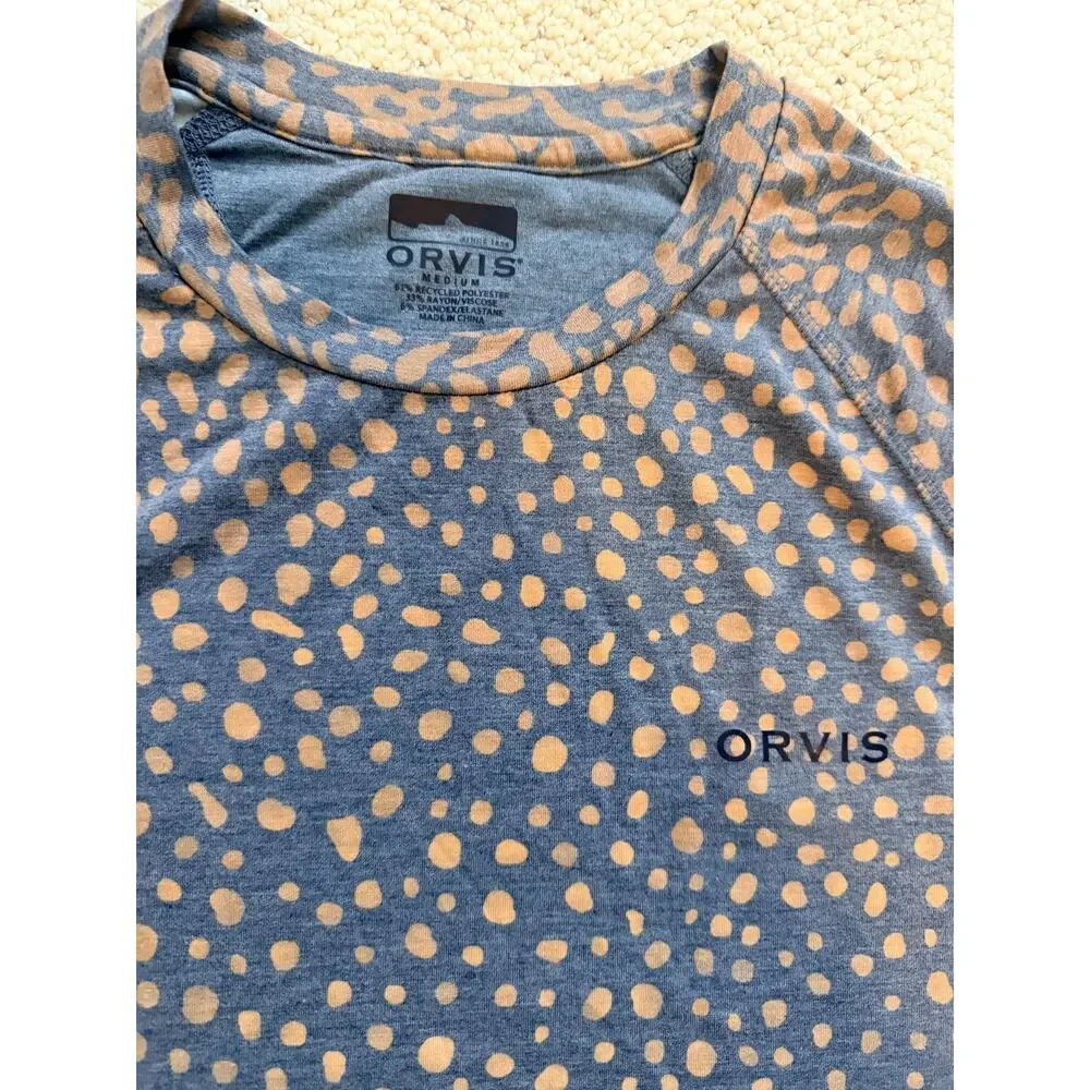 Orvis DriCast Brook Trout Print Long Sleeve Shirt Mens Medium UPF 50 Fishing